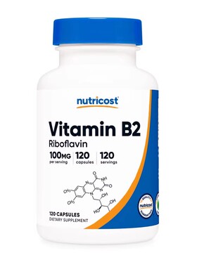效期到27.09 Nutricost  维生素B2胶囊核黄素 100mg 120粒