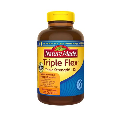 保税现货 Nature Made Triple Flex氨基葡萄糖维骨力软骨素 200粒