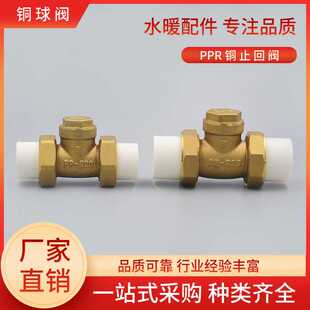 PPR铜止回阀 热熔逆流阀 卧式 单向阀 加厚20 25 3240 50 63