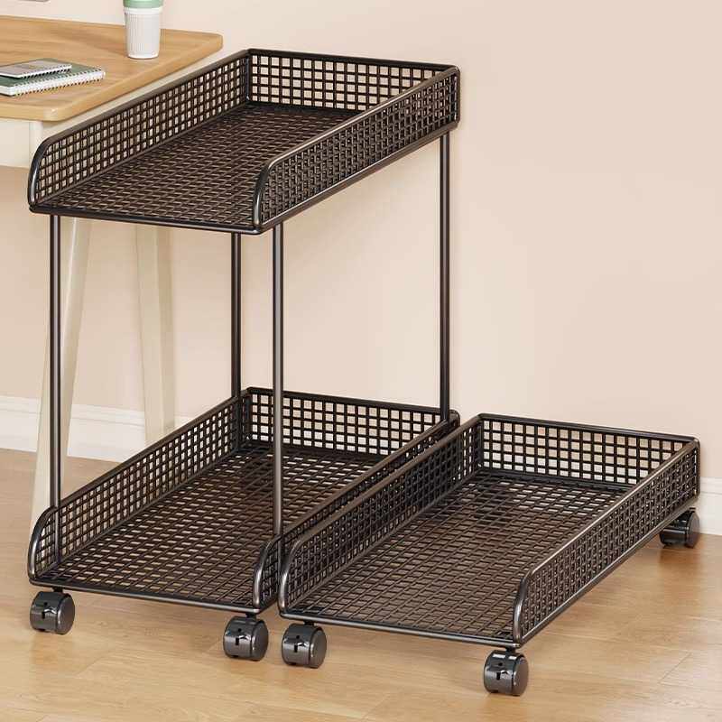 台式电脑主机底座托架可移动滑轮机箱架子家用办公双层置物架