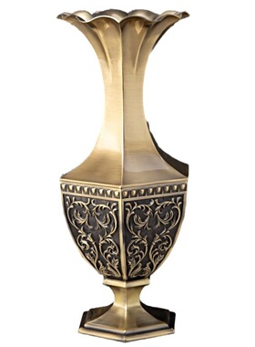 金属欧式创意复古花瓶高档六角大花瓶家居客厅办公室装饰品摆件