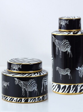 现代新中式创意陶瓷装饰罐家居摆件样板间玄关客厅电视柜软装花瓶