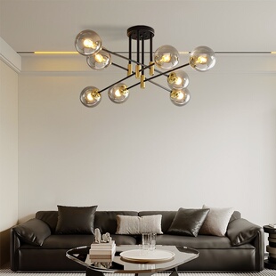 现代简约魔豆分子灯 卧室房间灯 北欧网红ins玻璃球吸顶灯创意个性