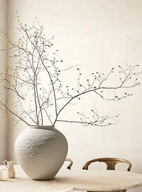 贝汉美侘寂风肌理石纹花瓶感家居客厅插花电视柜酒店装饰摆件