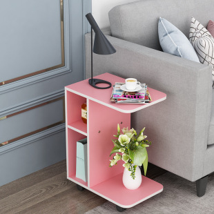 简约小茶几ins风实木圆角客厅茶桌沙发边角几笔记本床头柜c型边桌