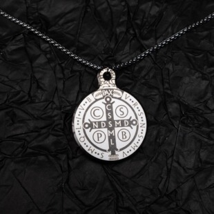 Meteor 钛合金 圣本笃吊坠 圣牌吊坠 EDC 激光雕刻 挂件 项链