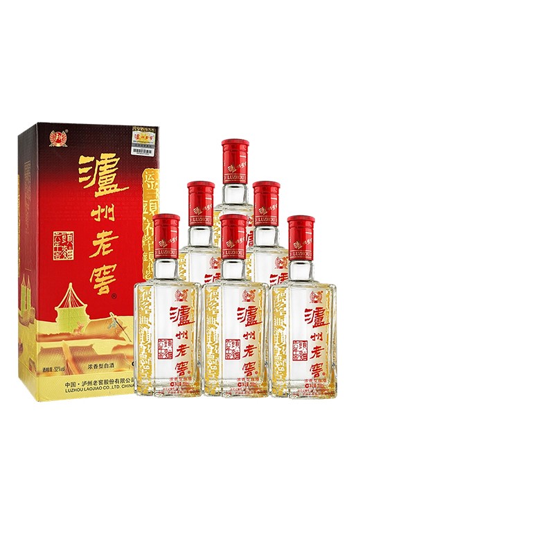 泸州老窖浓香型六年窖头曲52度500ml*6瓶 白酒整箱 婚礼宴席酒