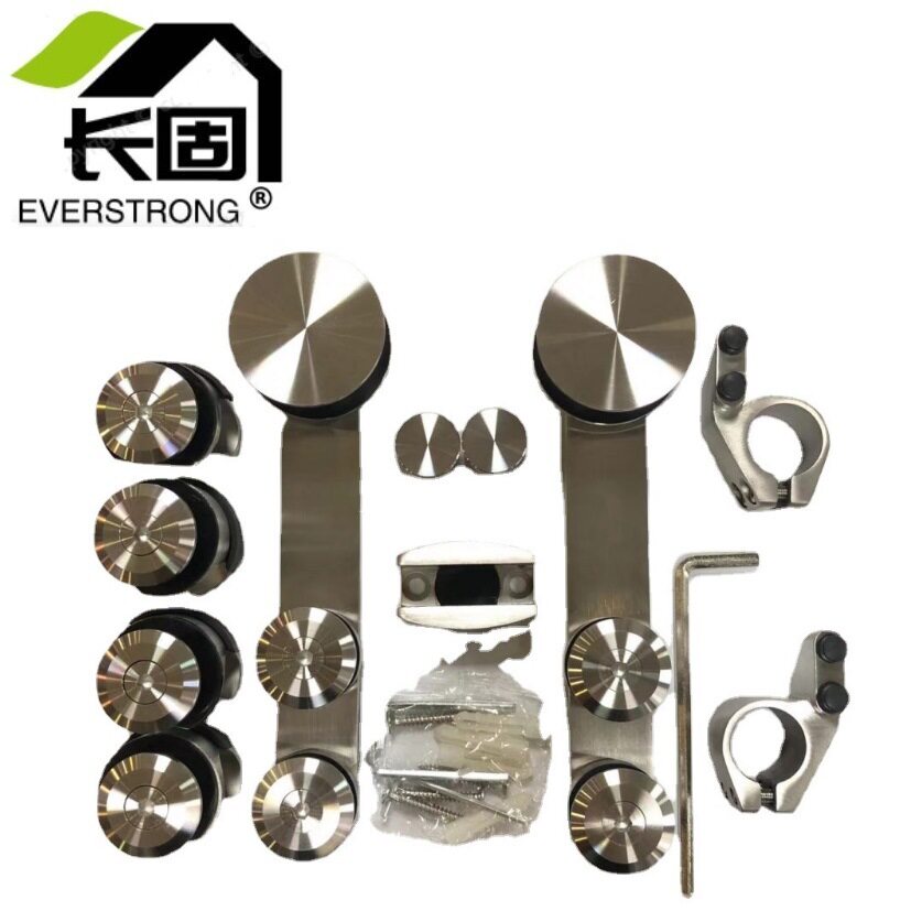 长固304不锈钢办公室玻璃移门五金配件淋浴房滚滑轮浴室吊轮套装