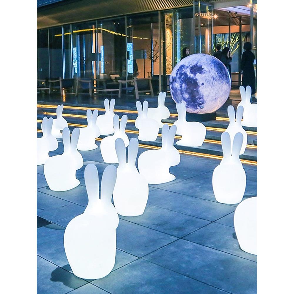 户外发光兔子灯中秋活动布置装饰售楼部广场公园造景太阳能望月兔