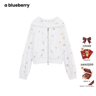 ablueberry 猫咪卫衣外套女26春新款设计感日系甜美连帽拉链上衣
