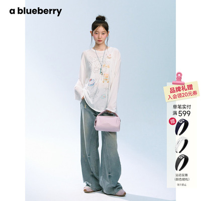 ablueberry韩版蝴蝶结长袖T恤女