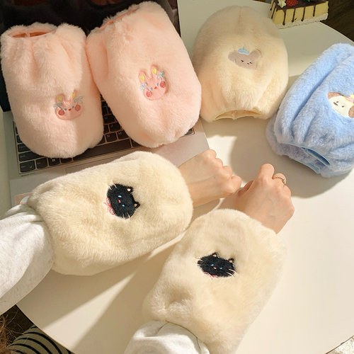 防污套袖成人学生儿童防脏护袖羽绒服毛绒冬季袖套可爱办公室工作