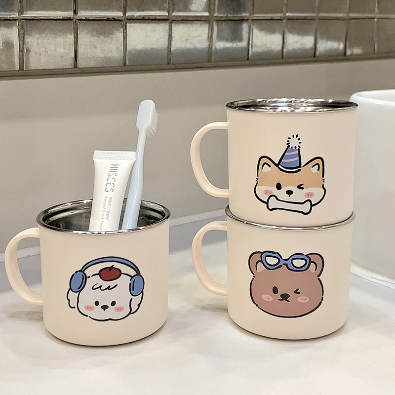 可爱卡通创意便携小巧儿童不锈钢304水杯漱口杯洗漱杯牙缸喝水杯,婴童用品,儿童水杯,淘宝优惠券,粉丝福利购,淘宝优惠卷