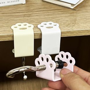 可爱猫爪挂钩桌边神器学生党侧边挂式钩可调节挂包钩子超强承重力