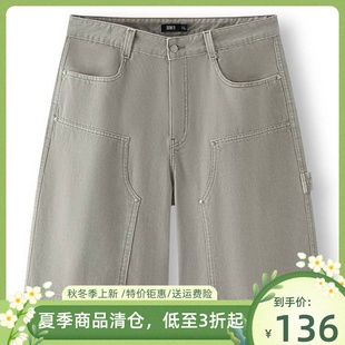 工装 新款 牛仔裤 五分裤 子103325122106 森马短裤 休闲宽松裤 男夏季