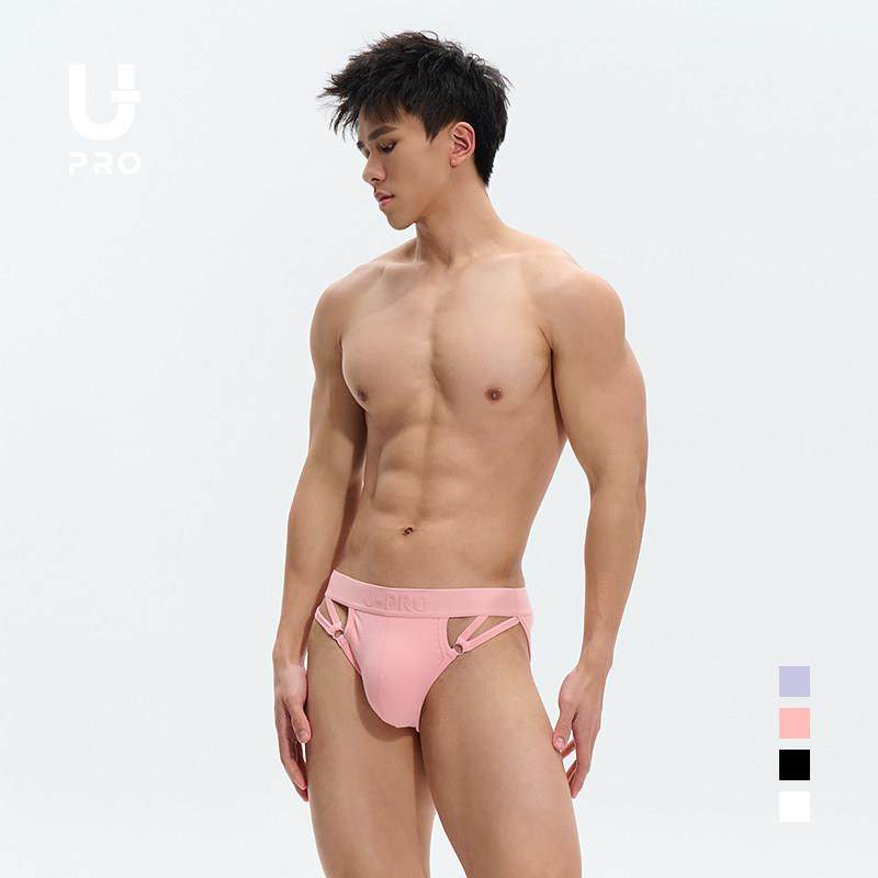 UPRO粉色镂空三角男士内金属圆粉白紫黑色多巴胺螺纹舒适内裤,女士内衣/男士内衣/家居服,男三角内裤,淘宝优惠券,粉丝福利购,淘宝优惠卷