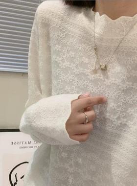 半高领针织打底衫女2025秋冬新款毛衣冬季内搭女白色上衣女装穿搭