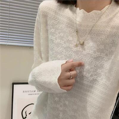 半高领针织打底衫女2025秋冬新款毛衣冬季内搭女白色上衣女装穿搭