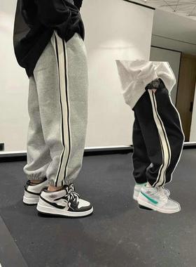 2025春秋日系男童宽松卫裤儿童纯棉保暖裤中大童加厚洋气长裤