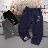 子小童男宝宝运动长裤 男童装 防蚊 卡通工程车纯棉休闲 裤 夏季 薄款