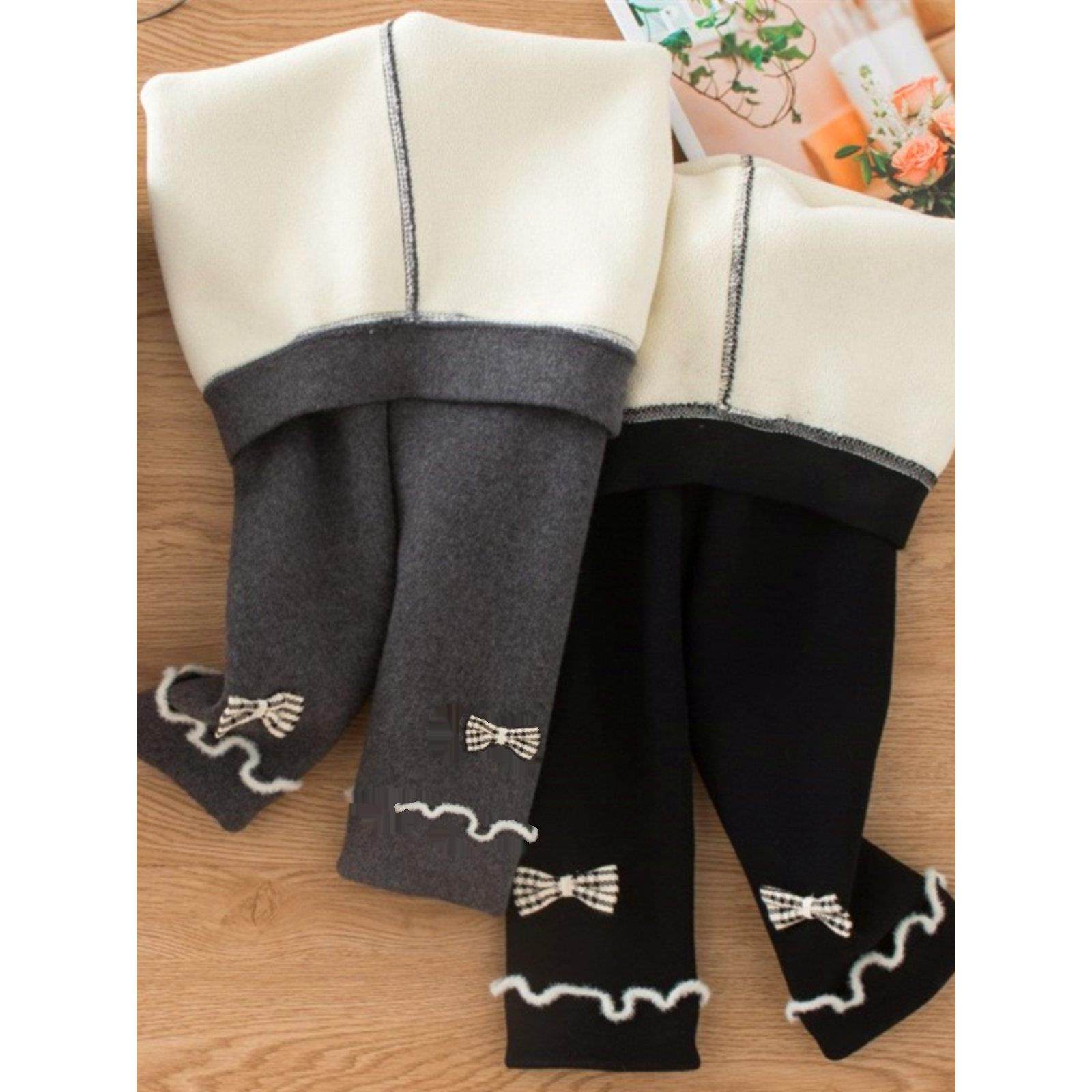 女童加绒裤子秋冬外穿宝宝一体绒打底裤薄绒冬季女宝加厚保暖长裤