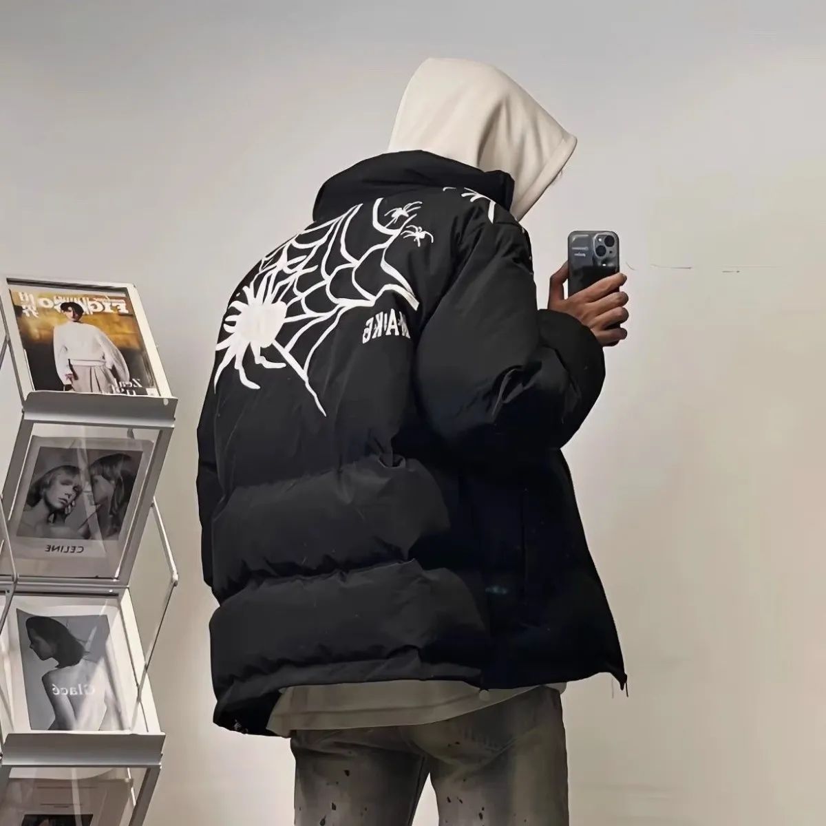 美式高街加厚印花冬季面包棉服