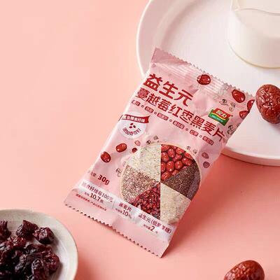 力益生元智蔓莓枣黑麦片RJA奇亚越籽燕麦片营养红早餐冲泡饮料即