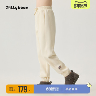jollybean | 女童针织卫裤25秋冬新款休闲运动绒感坑条针织卫裤