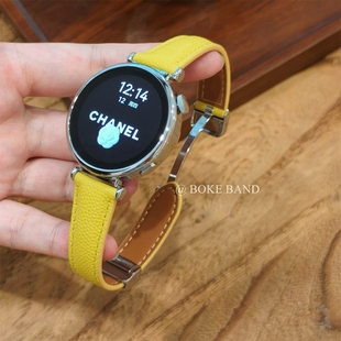 鱼子酱真皮磁吸扣gt5适用华为手表watch5表带GT4表链 一颗柚子