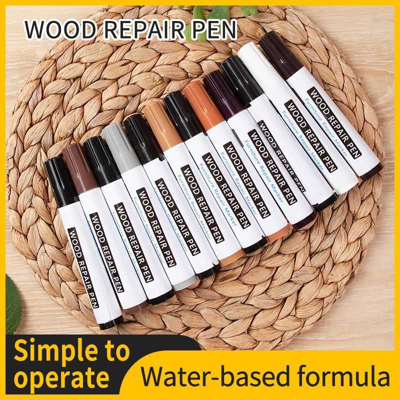 英文包装 家具修补笔 木质门橱柜漆面漏白涂色板材封边补色马克笔