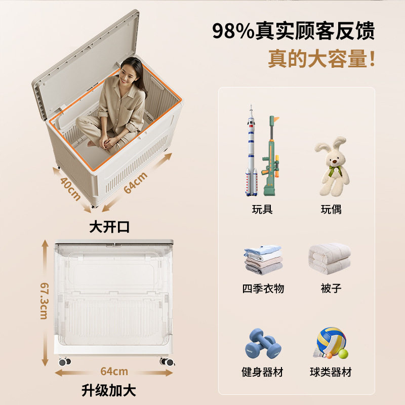 客厅毛绒玩具收纳筐折叠特大号翻盖储物箱儿童玩具翻盖收纳箱掀盖