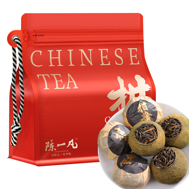 陈一凡 小青柑普洱茶 正宗生晒新会宫廷青柑小青桔熟茶袋自饮品鉴