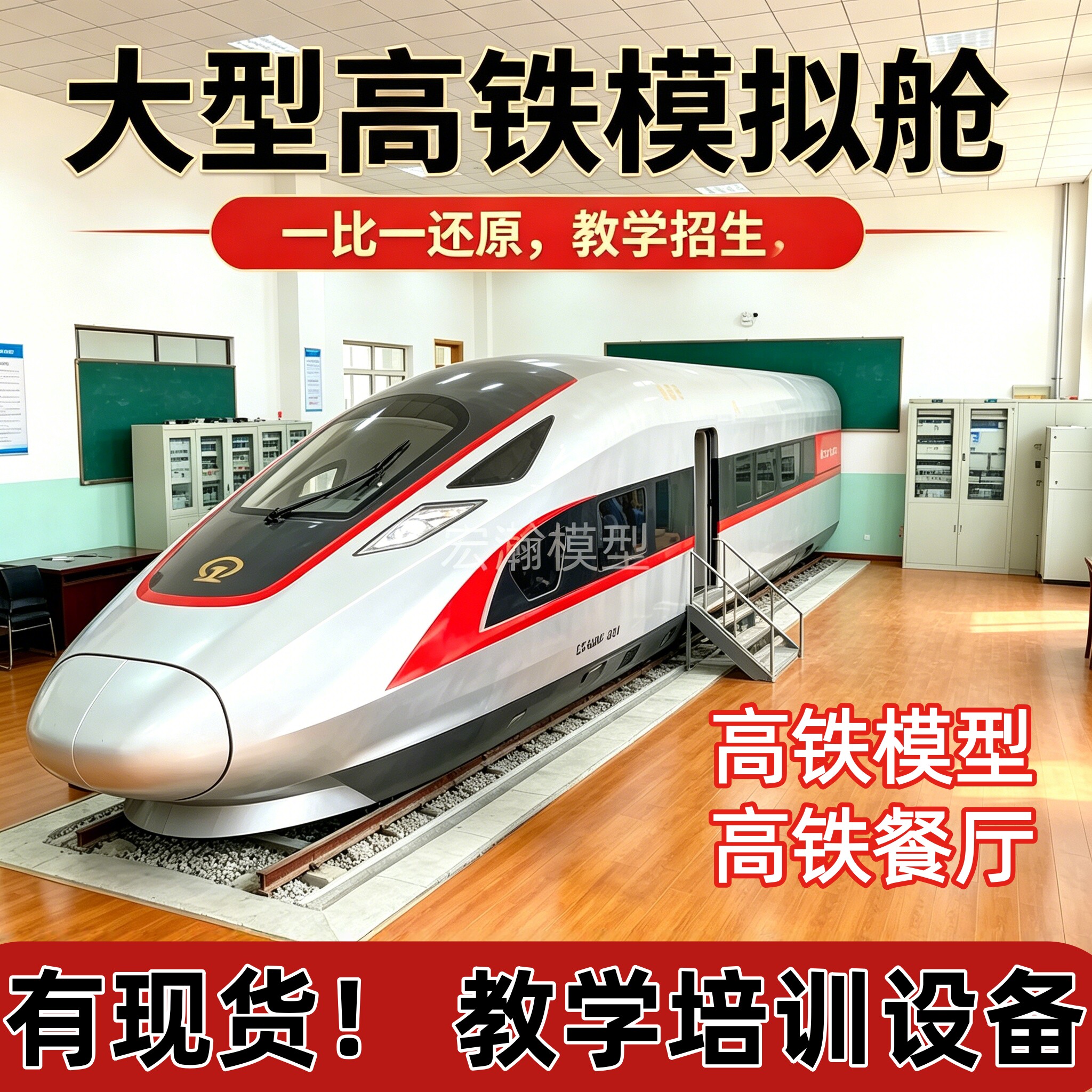 大型复兴号高铁模型高铁模拟舱消防演练高铁餐厅民宿影视拍摄模型