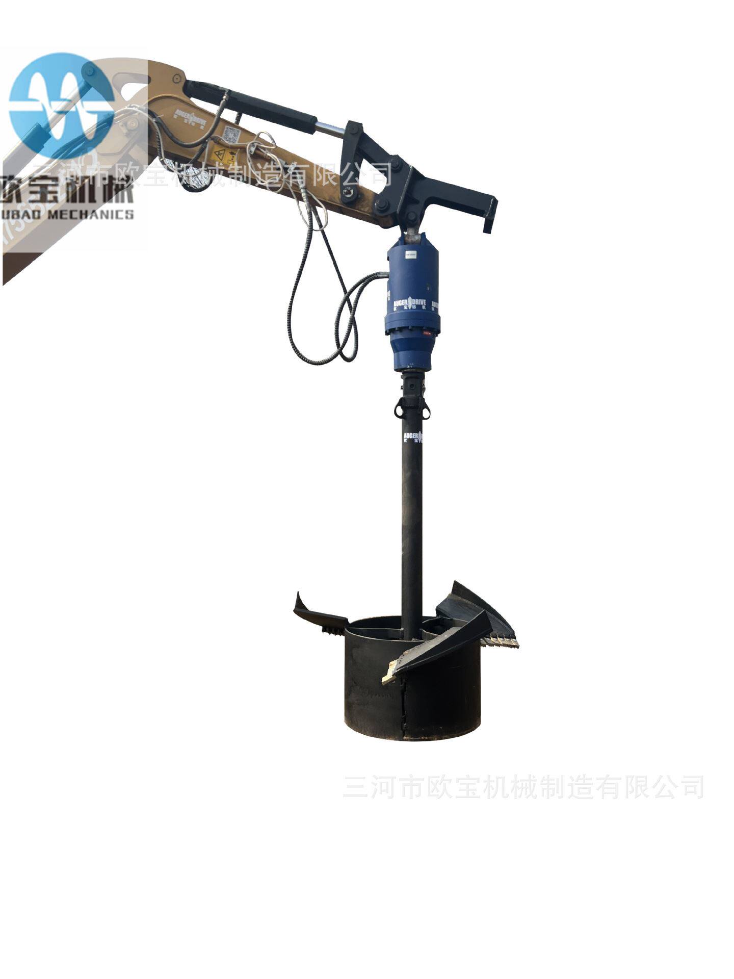 挖机改螺旋钻机挖掘机改装方孔打桩钻孔挖机加装螺旋钻潜孔钻