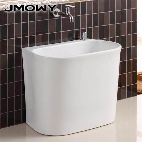 JMOWY/吉牧欧卫浴 洗拖把池陶瓷拖布池 台控下水拖把槽阳台 小号