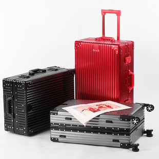 SGG全铝镁合金行李箱女26寸万向轮拉杆箱金属旅行箱子男超大32寸