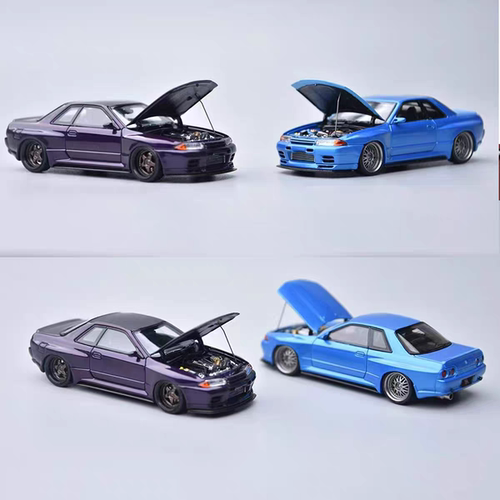 FH 1:64 尼桑GT-R R32 日本Garage Active改装 合金开盖汽车模型