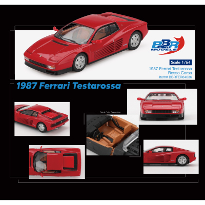 BBR 1:64 特斯塔罗萨1987 法拉利Ferrari Testarossa 合金车模型