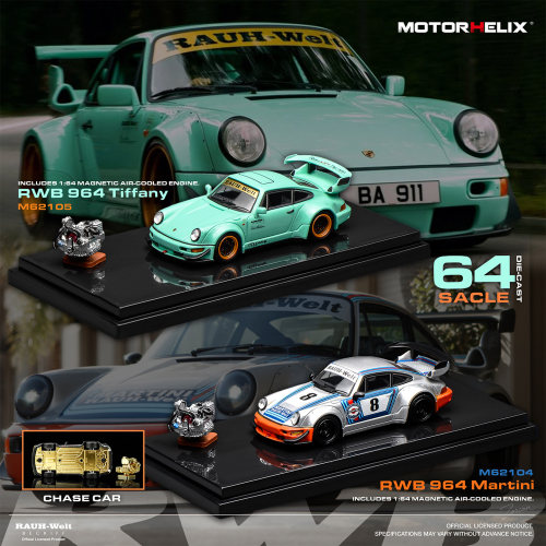 MOTORHELIX 1:64 保时捷RWB 964  MH 仿真合金车模型收藏