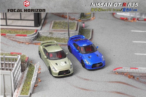 FH 1:64 日产尼桑GT-R R35 前盖可开 仿真合金汽车模型摆件
