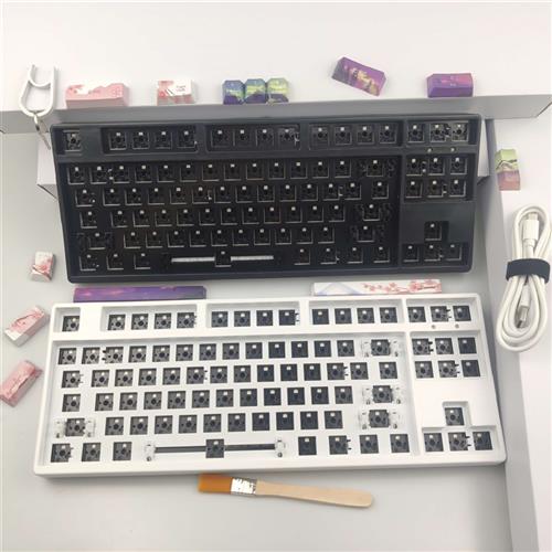 天一Ty87键104键下灯位rgb热插拔套件客制化键盘单模有线音乐律动