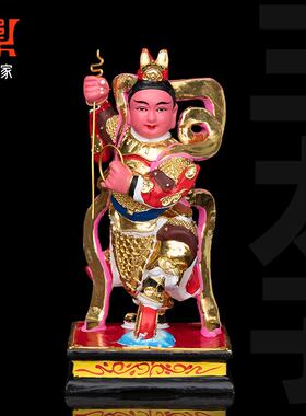 香樟木雕神像三太子手工雕刻金身像大梵家脚踏风火轮家用供奉摆件