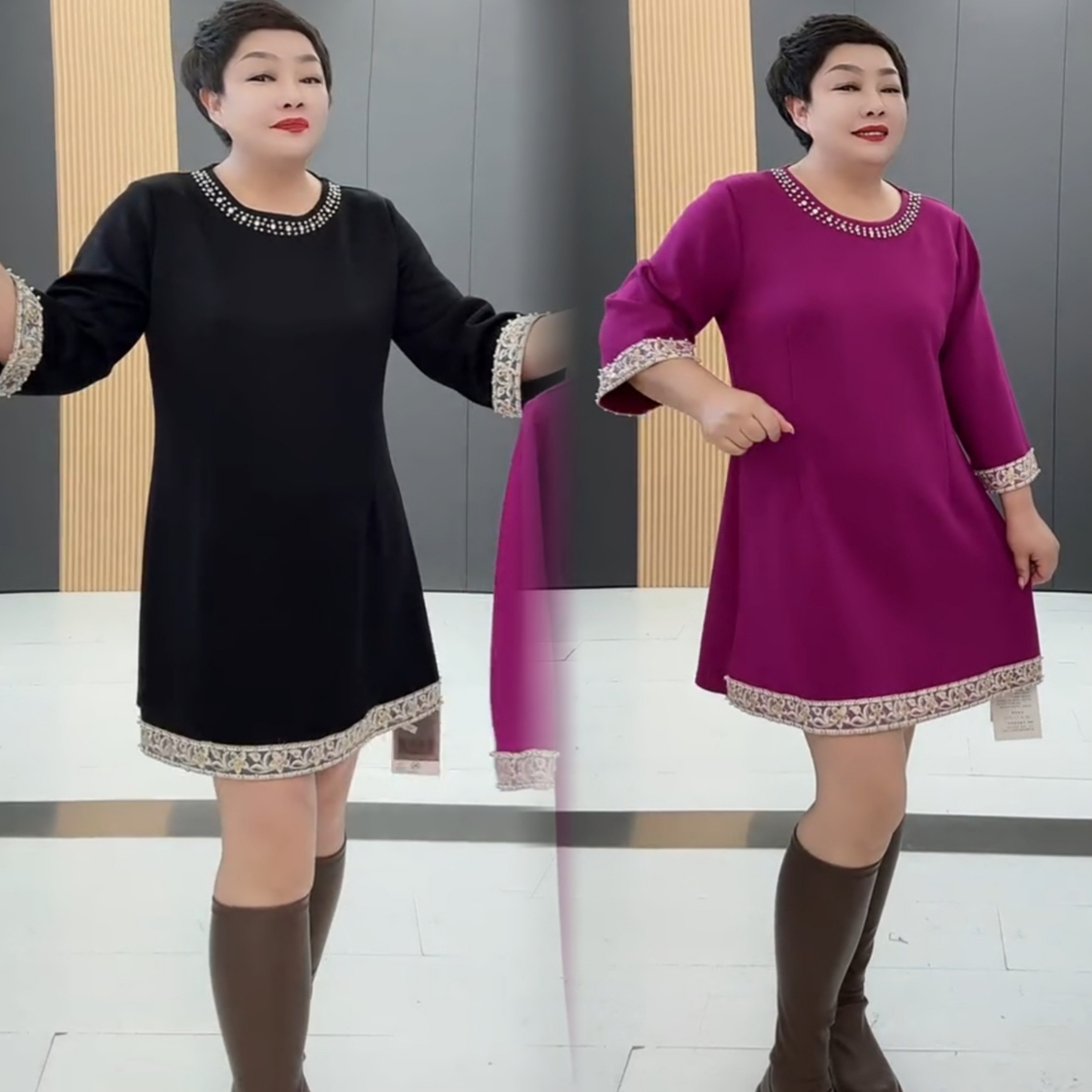 2025冬季时尚气质女加肥加大码