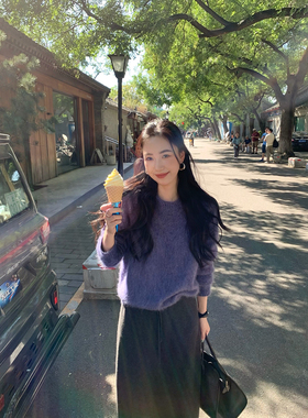 isaro uu 云朵触感~羊毛拉绒圆领套头针织毛衣