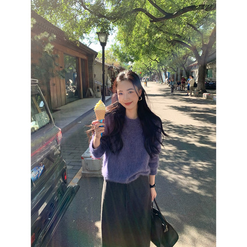 isaro uu 云朵触感~羊毛拉绒圆领套头针织毛衣