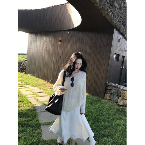 isaro uu 精纺100羊毛~早秋慵懒感宽松镂空针织毛衣