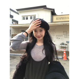 针织衫 氛围织物微透水溶羊毛 喇叭袖 亲肤柔软修身 isaro