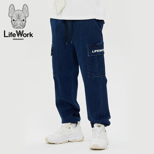 新款 LifeWork2023秋季 百搭时尚 牛仔裤 男女同款 束脚牛仔裤 街潮工装
