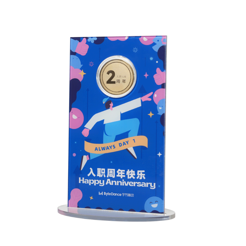 999纯银银币定制员工入职纪念摆件