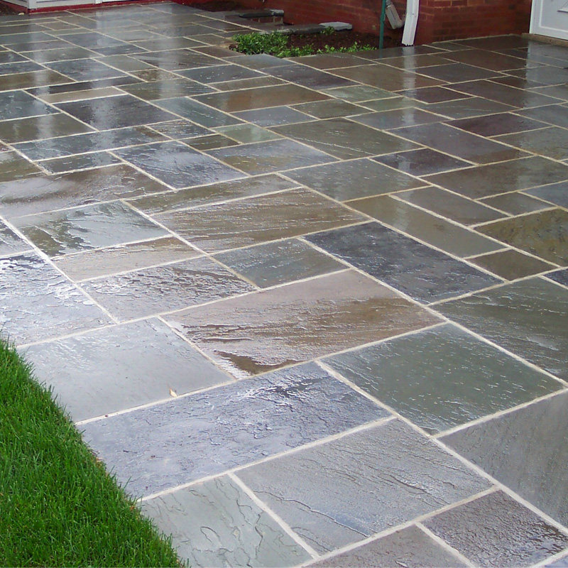 天然文化石青石板地砖室内户外庭院锈色石板墙面砖防滑复古铺路石